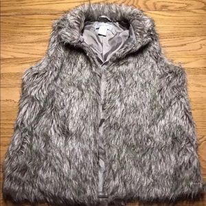 Say What? Youth Girl Brown Faux Fur Vest Size XL